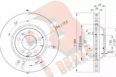 R BRAKE 78rbd13324 -  Тормозной диск